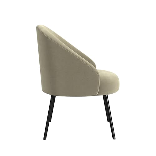 Upholstered Modern Accent Chair - Taupe Velvet