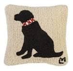 Yellow Lab Hand-Hooked Wool Throw Pillow 14x14