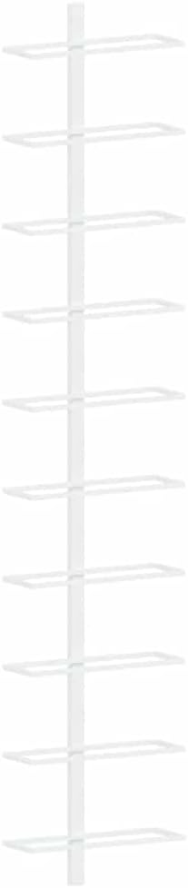 Wall-Mounted Wine Rack for 10 Bottles White Metal