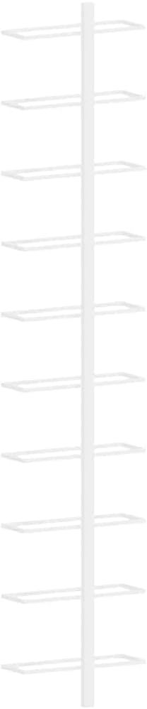 Wall-Mounted Wine Rack for 10 Bottles White Metal