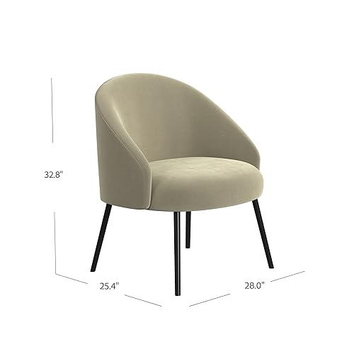 Upholstered Modern Accent Chair - Taupe Velvet