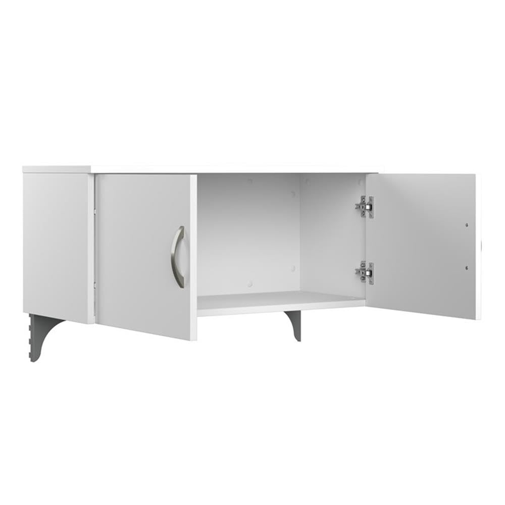 65W L-Shaped Cubicle Desk with Storage and Privacy Panels