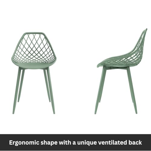 Kurv Dining Chair Set of 2 - Indoor/Outdoor Aloe Green