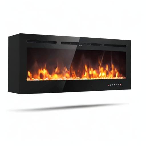 50-Inch Electric Fireplace Insert with Thermostat