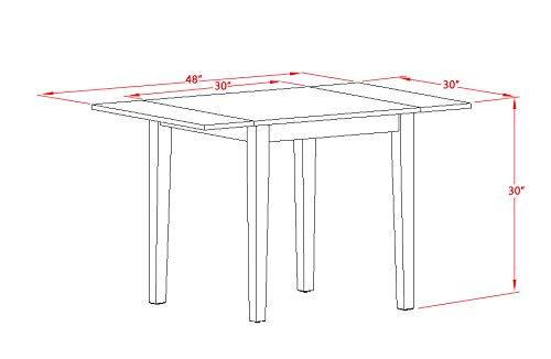3-Piece Rectangular Dining Table Set with Drop Leaf