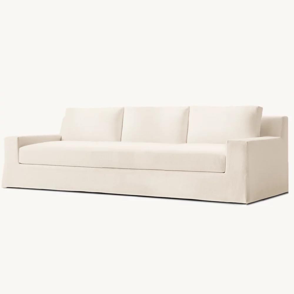3-Seater Slipcovered Sofa with Removable Washable Cover