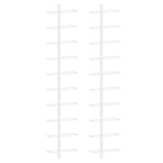 Wall-Mounted Wine Rack for 10 Bottles White Metal
