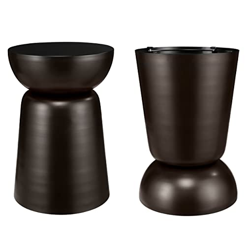 Metal Decorative Garden Stool and Outdoor Accent Side Table