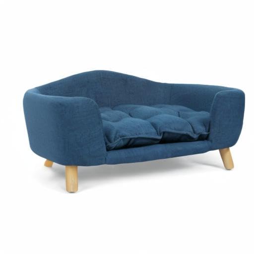 Mid-Century Small Pet Bed Navy Blue