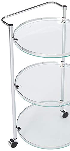 3-Tier Rolling Glass Serving Cart