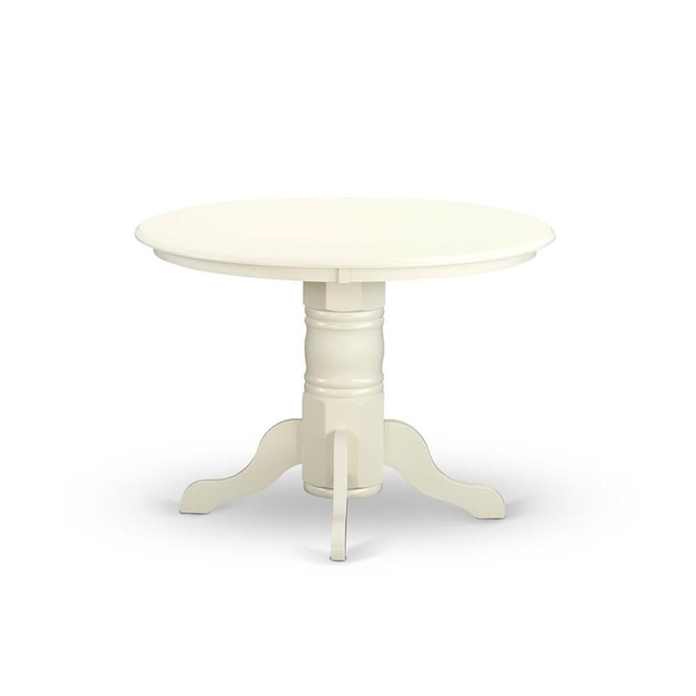 3 Piece Round Dining Set with Pedestal Table and Linen Chairs