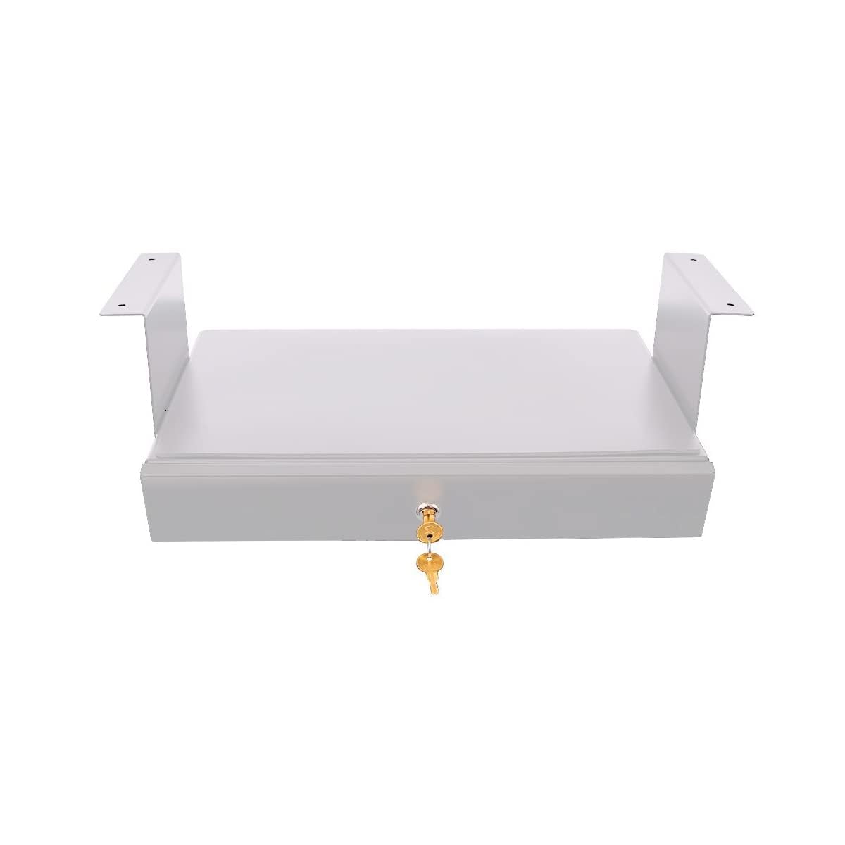 Under-Desk Lockable Drawer with Padded Shelf