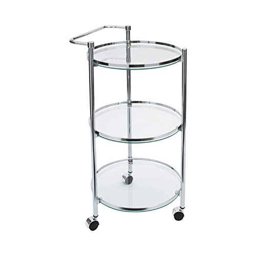 3-Tier Rolling Glass Serving Cart