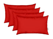 Outdoor Lumbar Throw Pillows Set of 4 - Red
