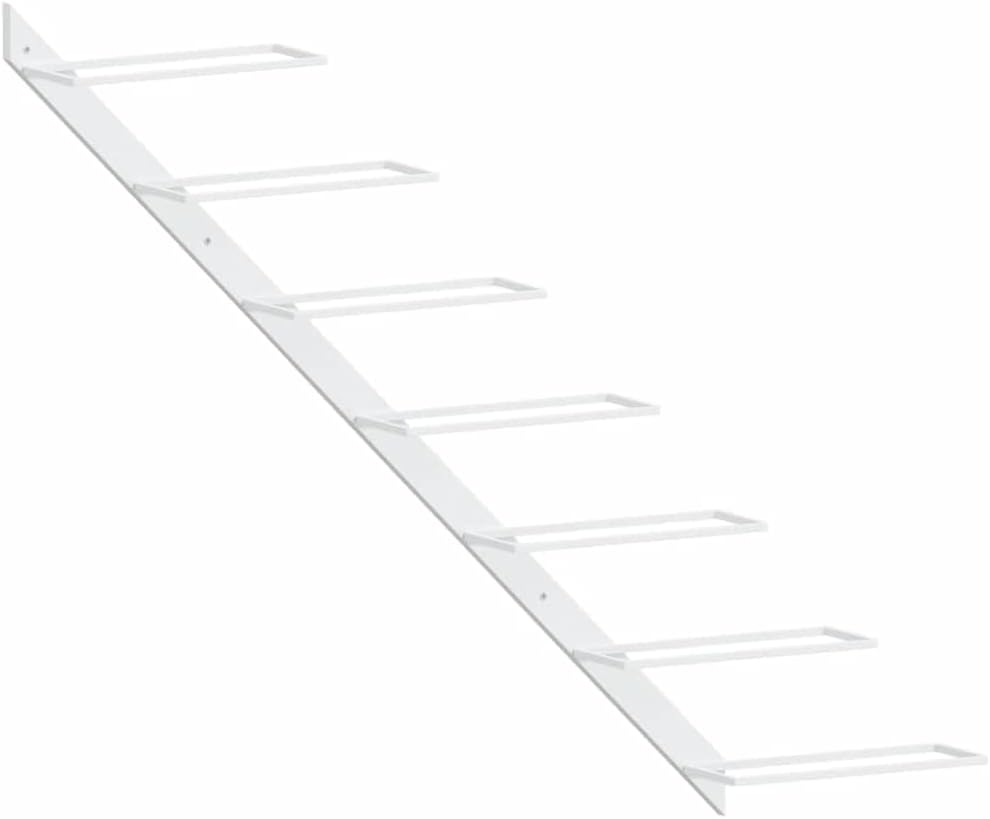 Wall-Mounted Wine Rack 7 Bottle White Metal