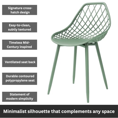 Kurv Dining Chair Set of 2 - Indoor/Outdoor Aloe Green