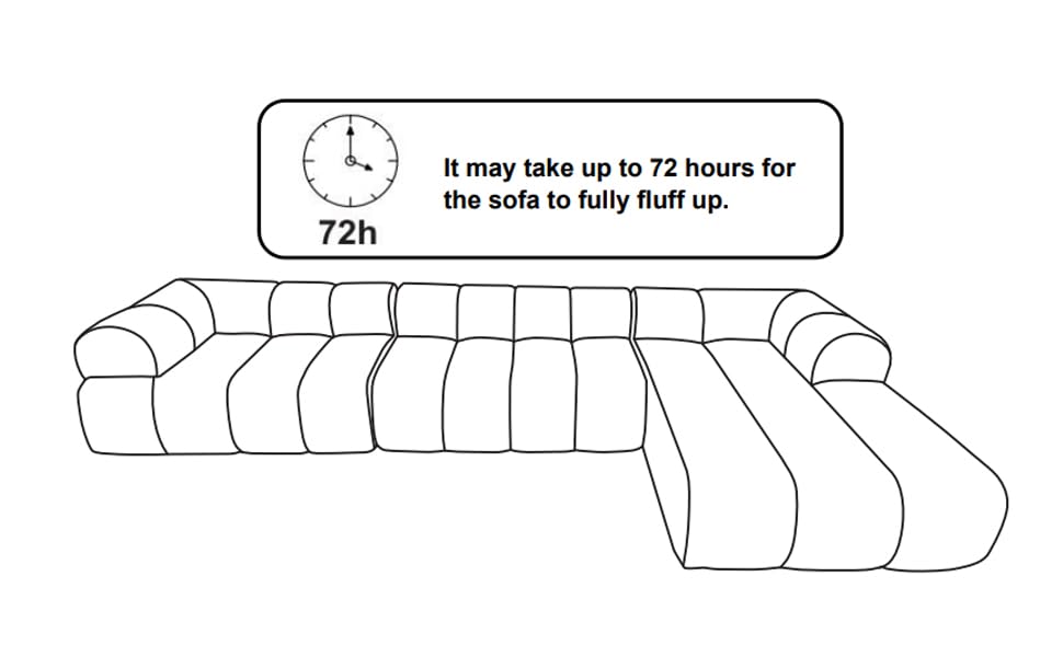 122" Modular L-Shape Sectional Sofa with Chaise Lounge