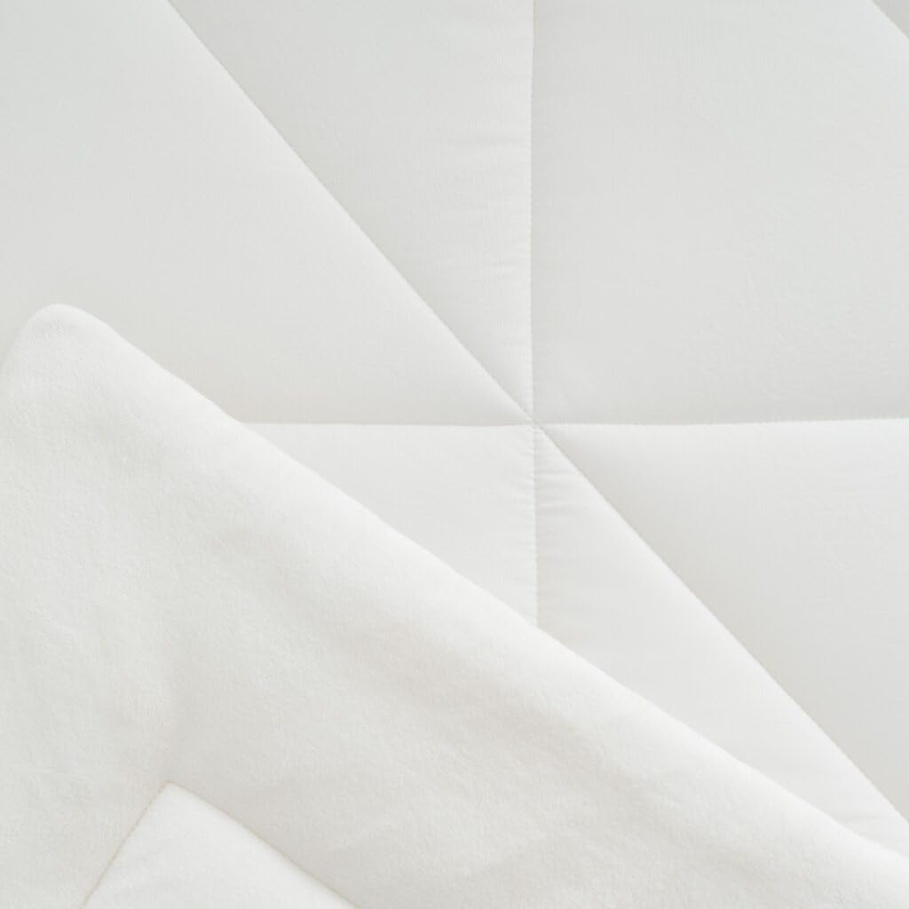 King Comforter Set 3-Piece Reversible Plush Bedding Snow White