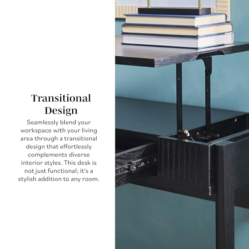 Lift-Top Desk with Drawer and Storage Cubby