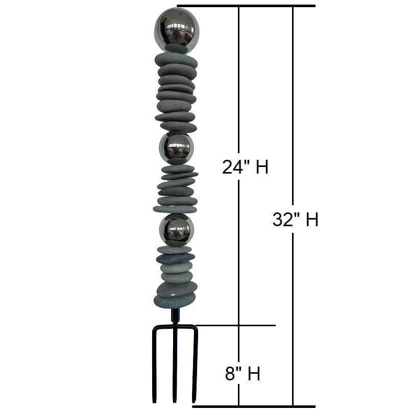 32" Stainless Steel Sphere Sculpture Garden Stake