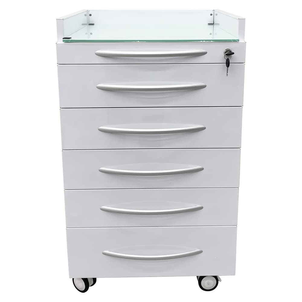 5-Drawer Mobile Dental Cart with Lock