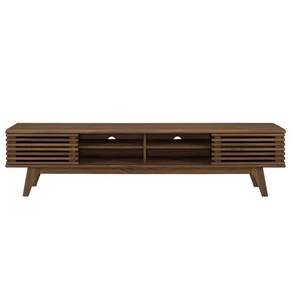 70" Mid-Century Modern TV Stand with Sliding Doors