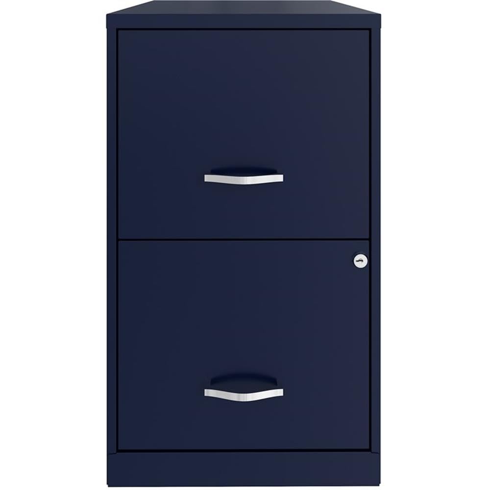 2-Drawer Metal Filing Cabinet Navy 18" Deep