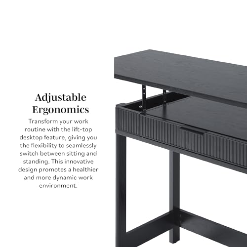 Lift-Top Desk with Drawer and Storage Cubby