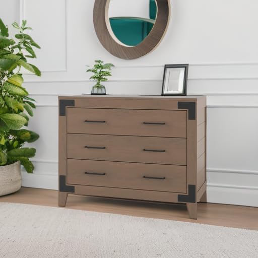 Lucas 3 Drawer Dresser - Modern Farmhouse Style with Anti-Tip Kit