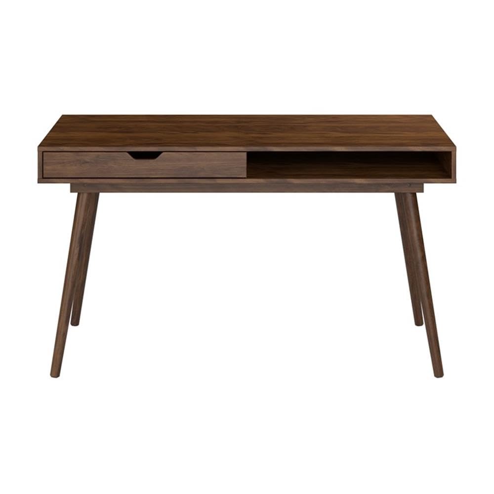 54W Writing Desk with Storage in Dark Walnut