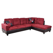 Andes Microfiber Sectional Sofa - Raspberry Red
