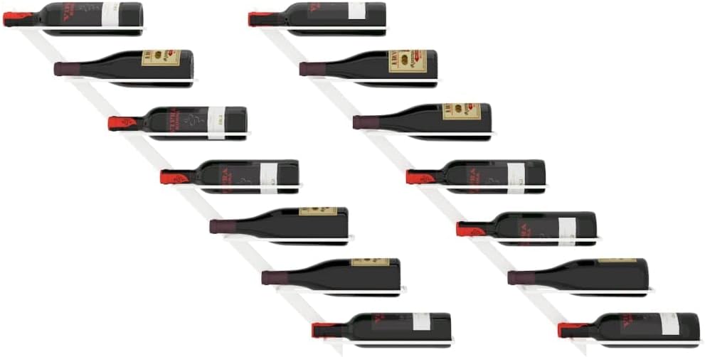 Wall-Mounted Wine Rack 7 Bottles White Metal