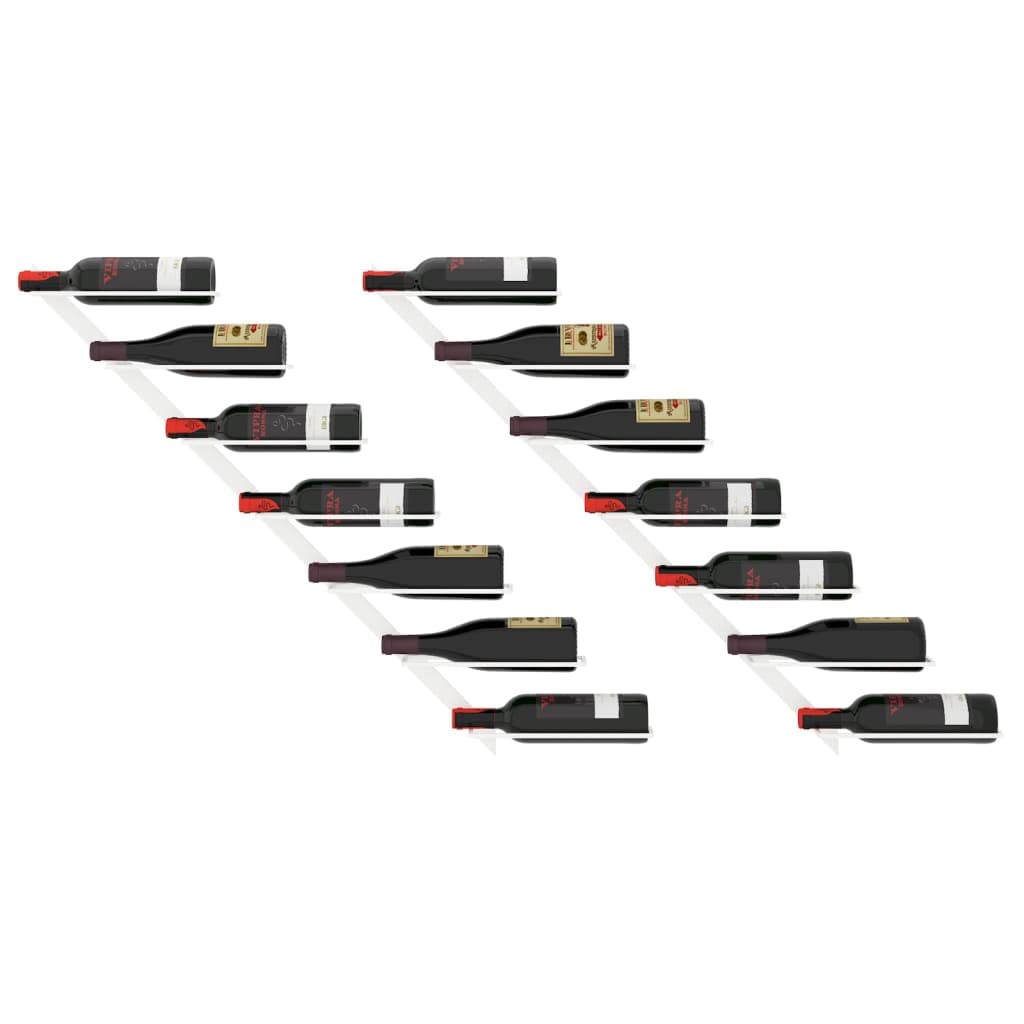Wall-Mounted Wine Rack 7 Bottles White Metal