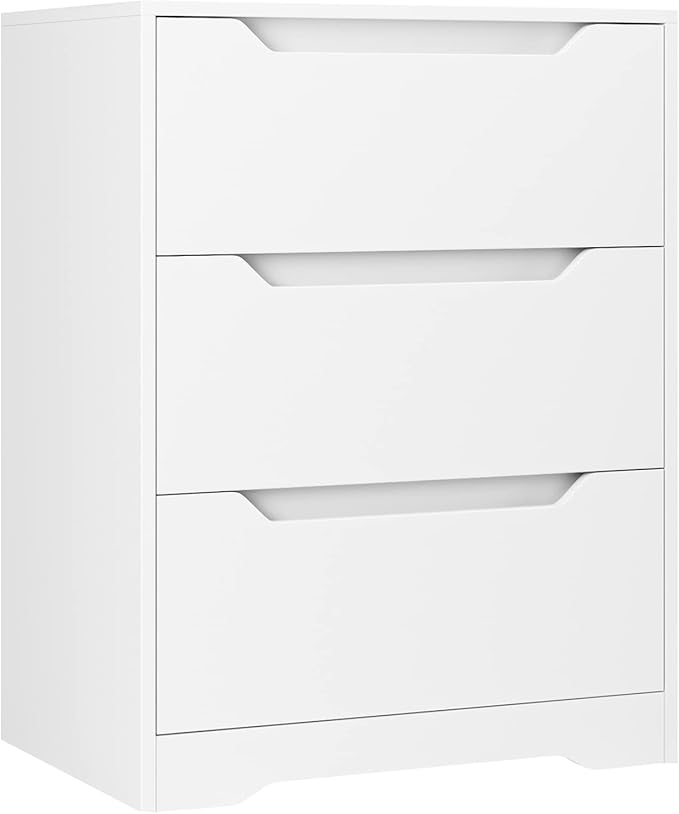 Modern 3 Drawer Dresser with Cut-Out Handles
