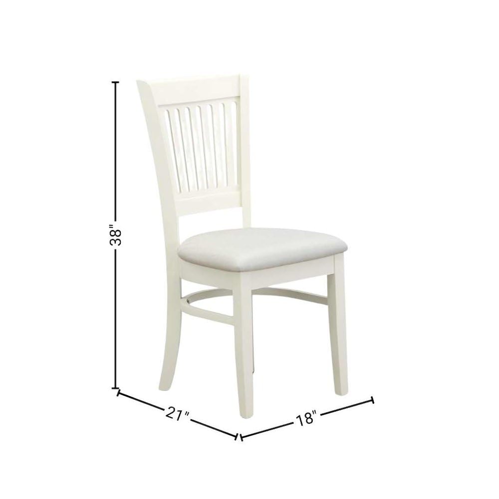 5-Piece Round Dining Set with Slatted Chairs