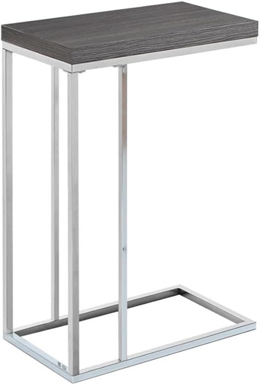 C-Shaped Accent Table with Chrome Base