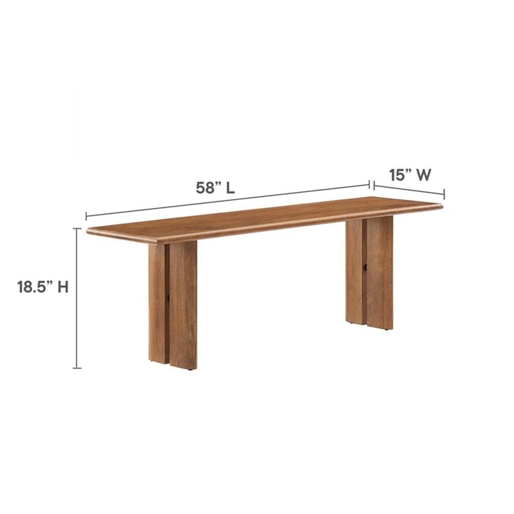 Amistad 58" Wood Bench Walnut