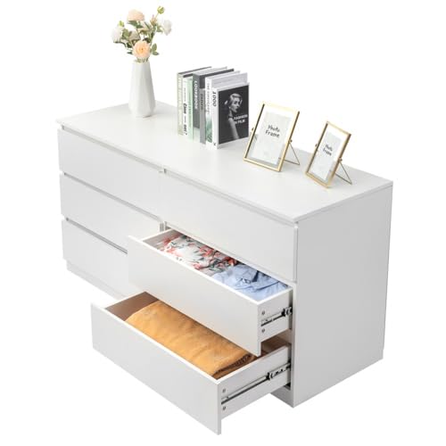 6 Drawer Dresser with Cut-Out Handles