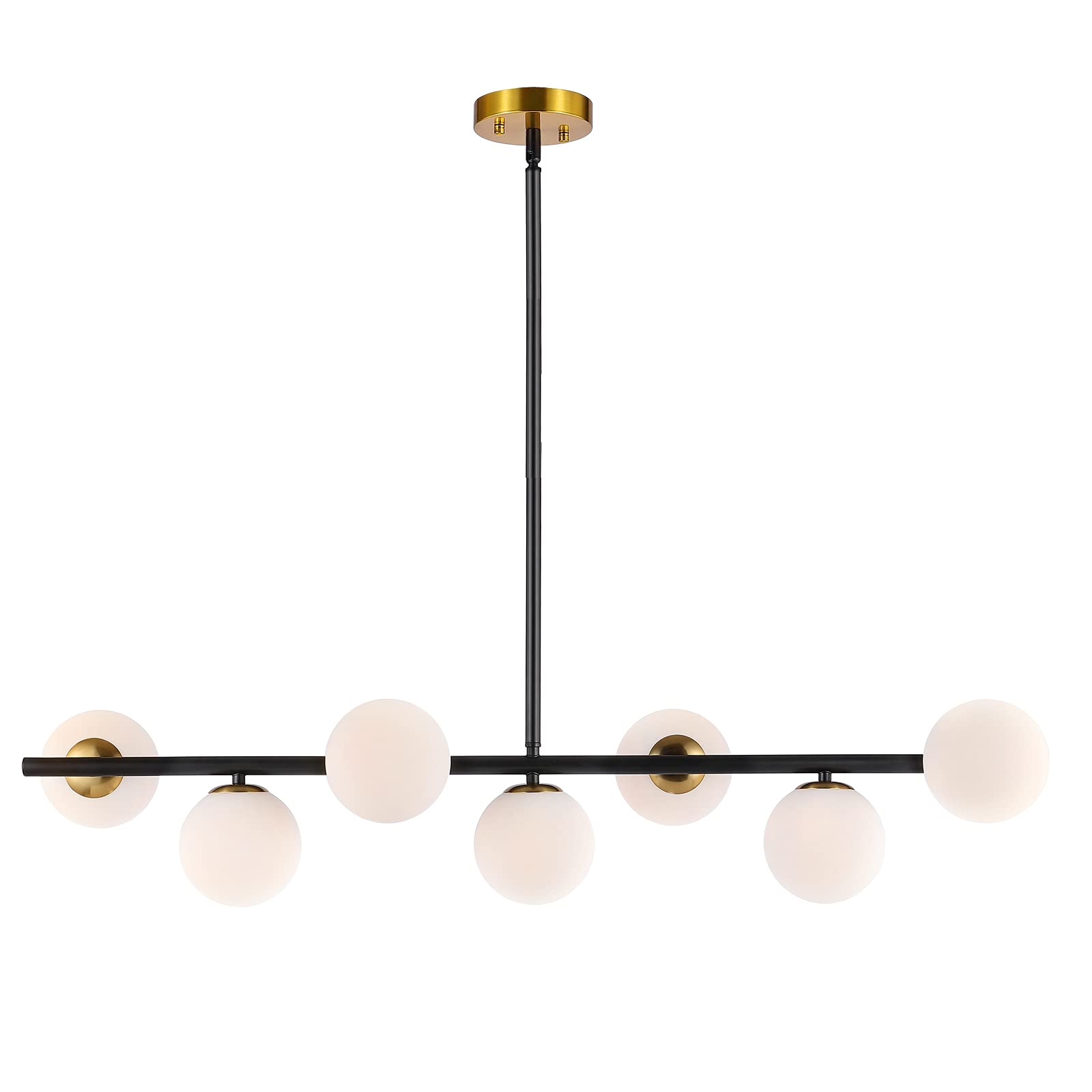 7-Light Modern Globe Chandelier Gold Black