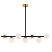 7-Light Modern Globe Chandelier Gold Black