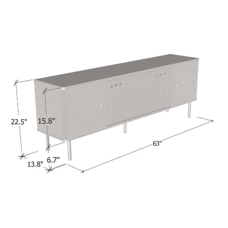 63" Electric Fireplace TV Stand with Multi-Color Flame
