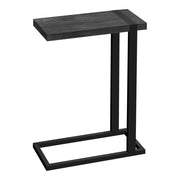 C-Shaped Accent Table - Black Metal & Laminate End Table