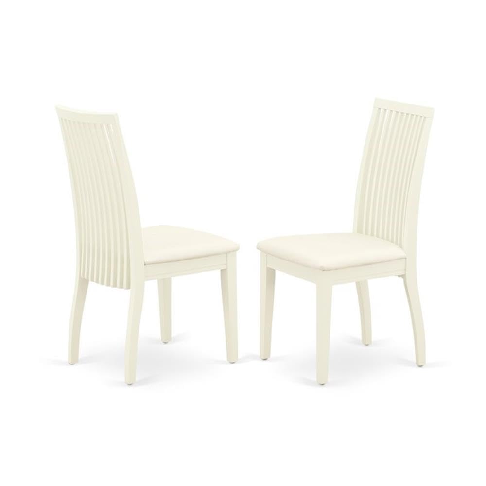 3 Piece Round Dining Set with Pedestal Table and Linen Chairs