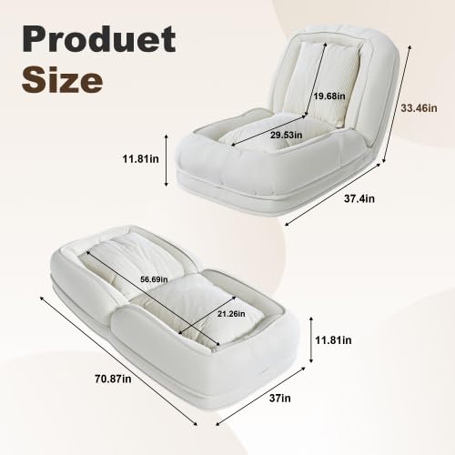 Upholstered Human Dog Bed for Adults with 5 Adjustable Positions