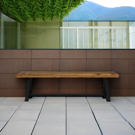 Outdoor Acacia Wood Bench - Sandblast Teak Finish
