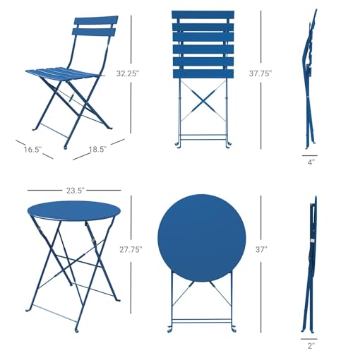 3-Piece Folding Patio Bistro Set