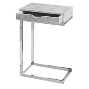 Grey Cement C-Table with Drawer