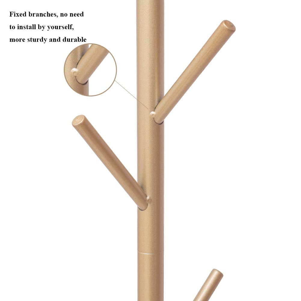 Metal Coat Rack Freestanding with Marble Base