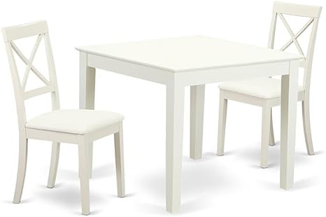 5-Piece Square Dining Set with Faux Leather Chairs