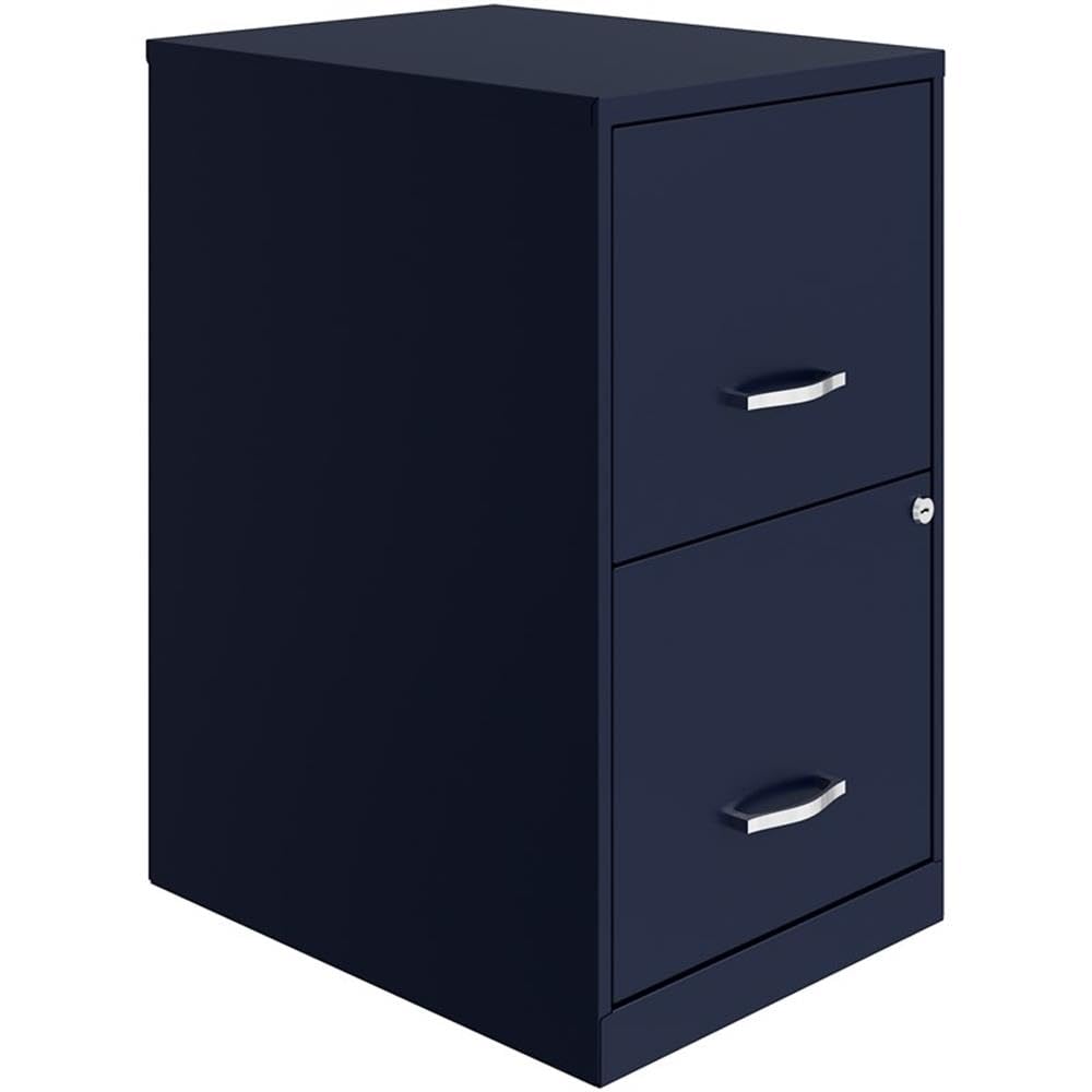 2-Drawer Metal Filing Cabinet Navy 18" Deep